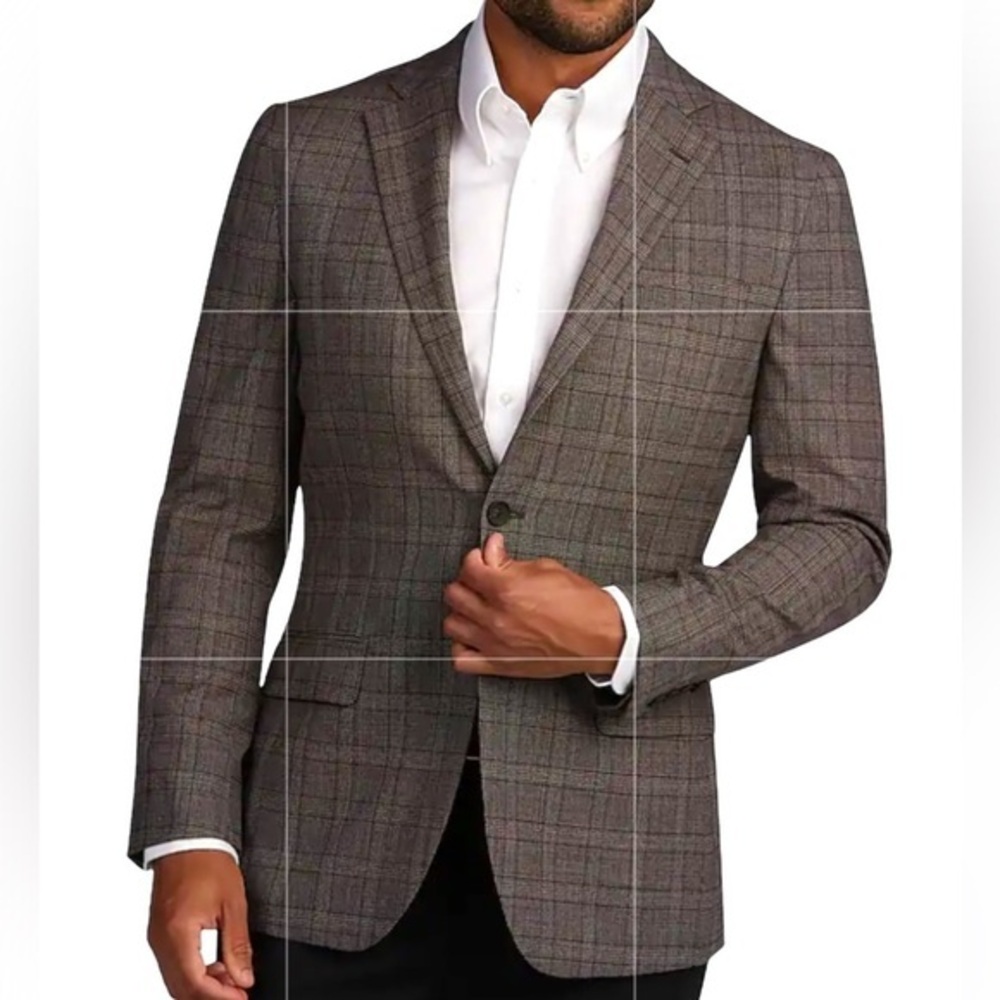 Jos.A.Bank Travel Tech Slim Fit Plaid Sportcoat